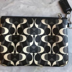 Coach signature black and white wallet